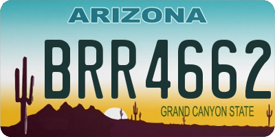 AZ license plate BRR4662