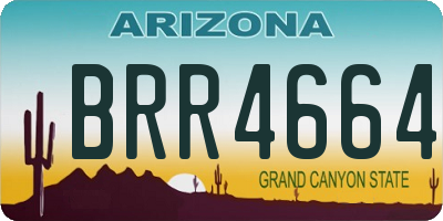 AZ license plate BRR4664