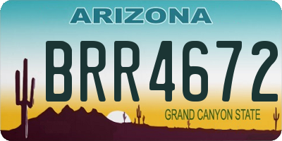 AZ license plate BRR4672