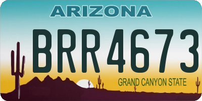 AZ license plate BRR4673