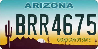 AZ license plate BRR4675