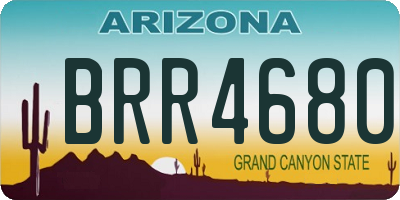 AZ license plate BRR4680