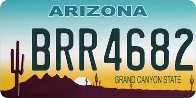 AZ license plate BRR4682