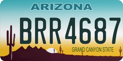AZ license plate BRR4687
