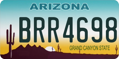 AZ license plate BRR4698