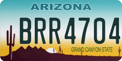 AZ license plate BRR4704