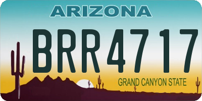 AZ license plate BRR4717