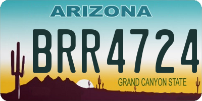 AZ license plate BRR4724