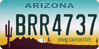 AZ license plate BRR4737