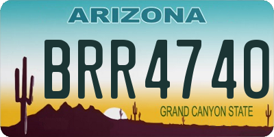 AZ license plate BRR4740