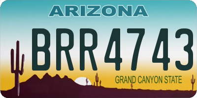 AZ license plate BRR4743