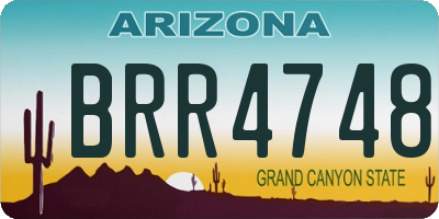 AZ license plate BRR4748