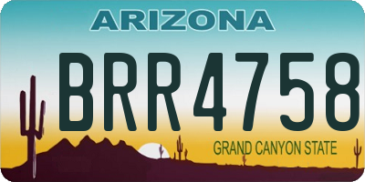 AZ license plate BRR4758
