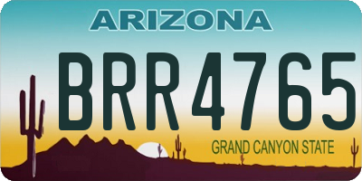 AZ license plate BRR4765