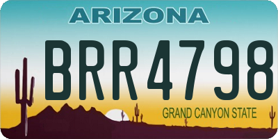 AZ license plate BRR4798
