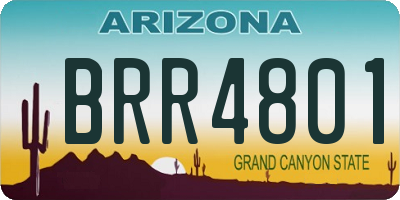 AZ license plate BRR4801