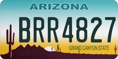 AZ license plate BRR4827
