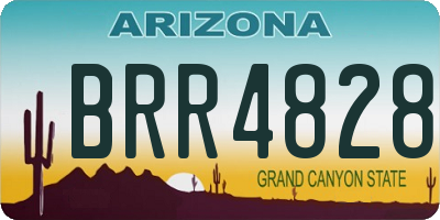 AZ license plate BRR4828