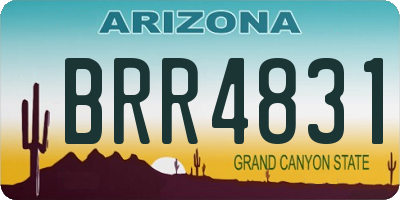 AZ license plate BRR4831