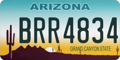 AZ license plate BRR4834