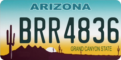 AZ license plate BRR4836
