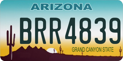 AZ license plate BRR4839