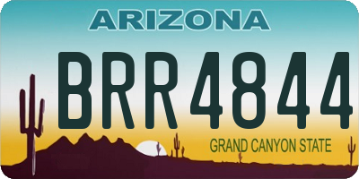 AZ license plate BRR4844