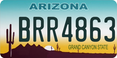 AZ license plate BRR4863