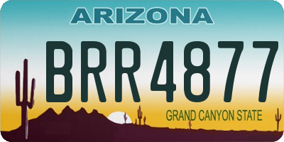 AZ license plate BRR4877