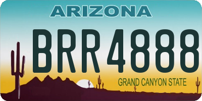 AZ license plate BRR4888