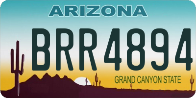 AZ license plate BRR4894