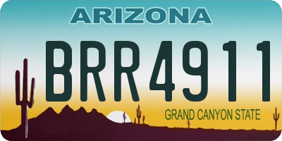 AZ license plate BRR4911