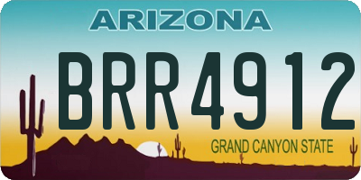 AZ license plate BRR4912