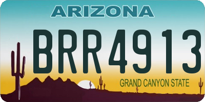 AZ license plate BRR4913