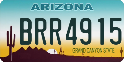 AZ license plate BRR4915