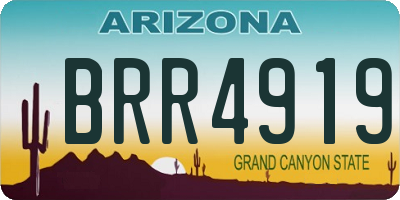 AZ license plate BRR4919