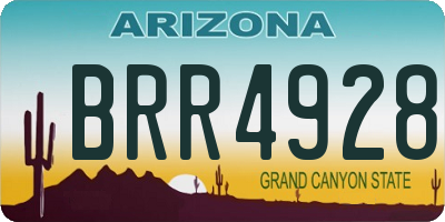 AZ license plate BRR4928
