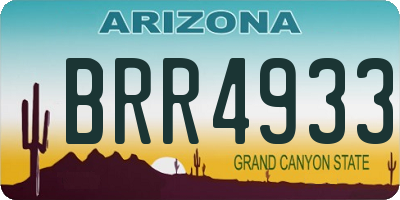 AZ license plate BRR4933