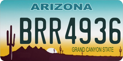 AZ license plate BRR4936