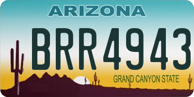 AZ license plate BRR4943