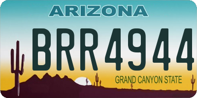AZ license plate BRR4944