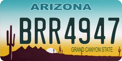 AZ license plate BRR4947