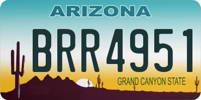 AZ license plate BRR4951