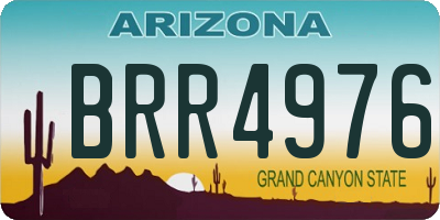 AZ license plate BRR4976
