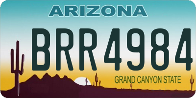 AZ license plate BRR4984
