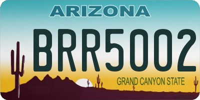 AZ license plate BRR5002