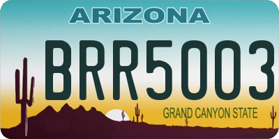 AZ license plate BRR5003