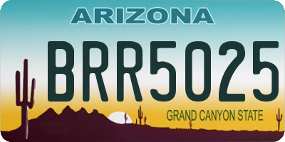 AZ license plate BRR5025