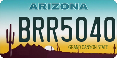 AZ license plate BRR5040