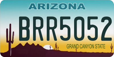 AZ license plate BRR5052